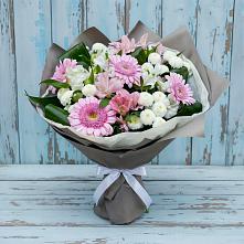 Букет цветов из:  Герберы, Альстромерии и Хризантемы в Воронеже