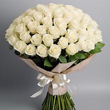 Букет 101 беля роза Белоснежка в Воронеже