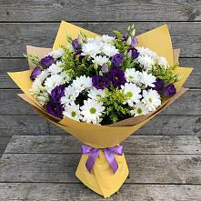 Букет цветов из:  Ирисы, Хризантемы и Ромашки в Воронеже