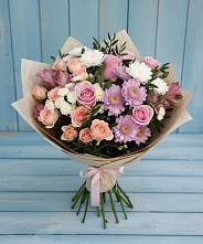 Букет цветов из:  Хризантемы, Розы и Альстромерии #REPLACE_PRED# Воронеже
