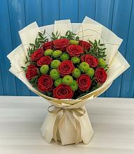 Букет цветов из:  Розы и Хризантемы в Воронеже